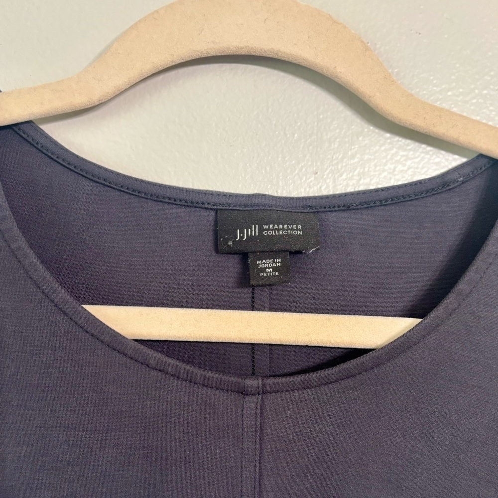J Jill Wearever Shirt Top dark Gray short Sleeve Pullover Stretch pointe - Picture 2 of 5